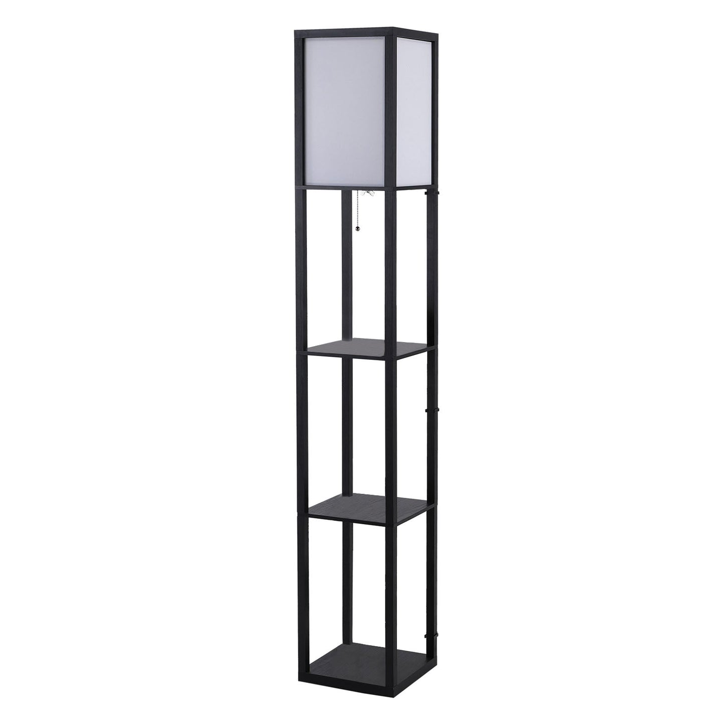 Modern Shelf Floor Lamp Soft Light 4-tier Open Shelves Living Room Storage Display-0