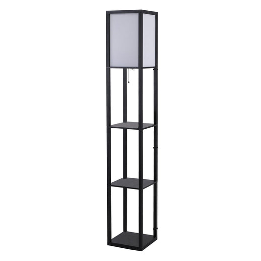 Modern Shelf Floor Lamp Soft Light 4-tier Open Shelves Living Room Storage Display-0