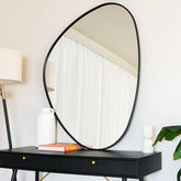 Izumi - Black Metal Irregular Pebble Mirror - 120cm x 90cm-0