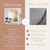 Kyō - Full Length Black Metal Rectangle Lattice Grid Mirror - 150cm x 60cm.-2