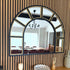 Mio - Black & Gold Metal Arched Window Mirror - 95cm x 120cm-0