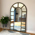 Mio - Full Length Black & Gold Metal Arched Window Mirror - 180cm x 105cm.-0