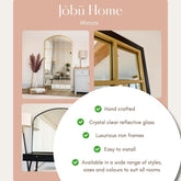 Mio - Full Length Black Metal Arched Window Mirror - 180cm x 90cm.-4