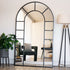 Mio - Full Length Black Metal Arched Window Mirror - 180cm x 90cm.-0