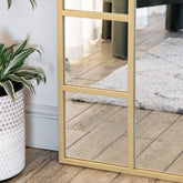 Mio - Full Length Gold Metal Arched Window Mirror - 180cm x 90cm.-1