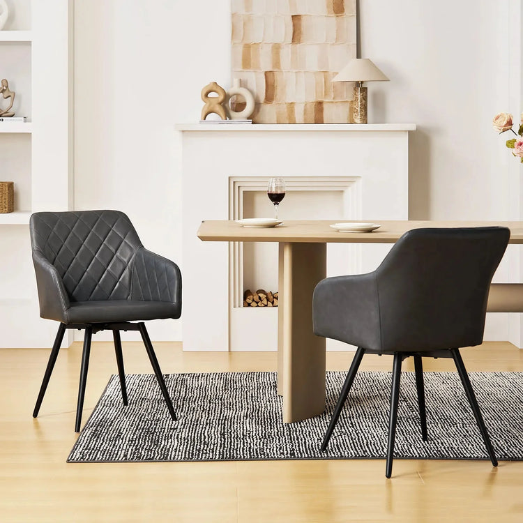 Moree Faux Leather Swivel Dining Chair-5