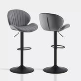 Caryol Velvet Bar Stool [Height Adjustable][Set of 2]-6