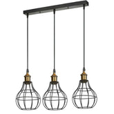 Modern Industrial Wire Cage Retro 3 Head Ceiling Pendant Light Lamp ~2025-5
