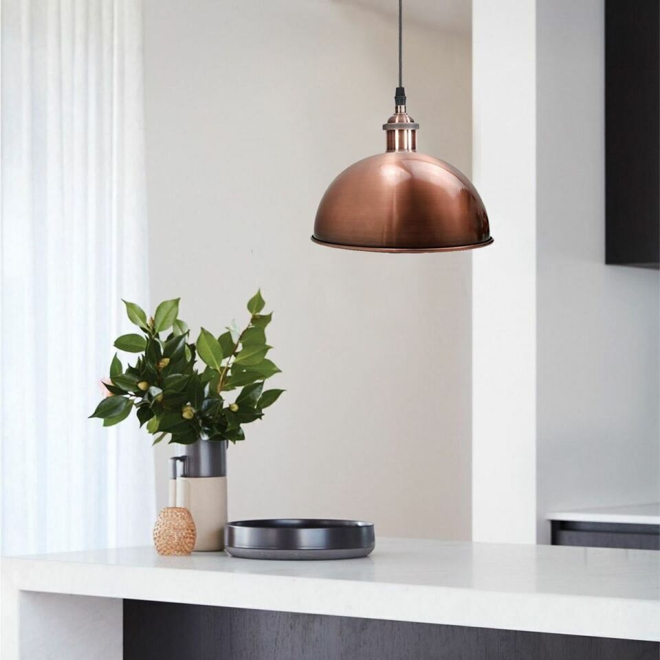 vintage industrial metal retro ceiling pendant light copper shade~1297-3