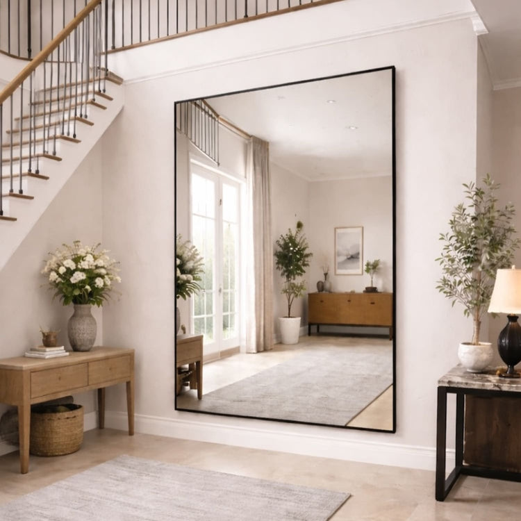 Takara - Full Length Black Metal Rectangle Mirror - 200cm x 150cm-0