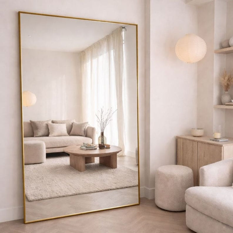 Takara - Full Length Gold Metal Rectangle Mirror - 200cm x 120cm-0