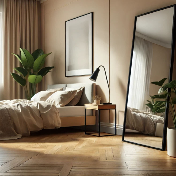 Takara - Full Length Black Metal Rectangle Mirror - 180cm x 60cm-3