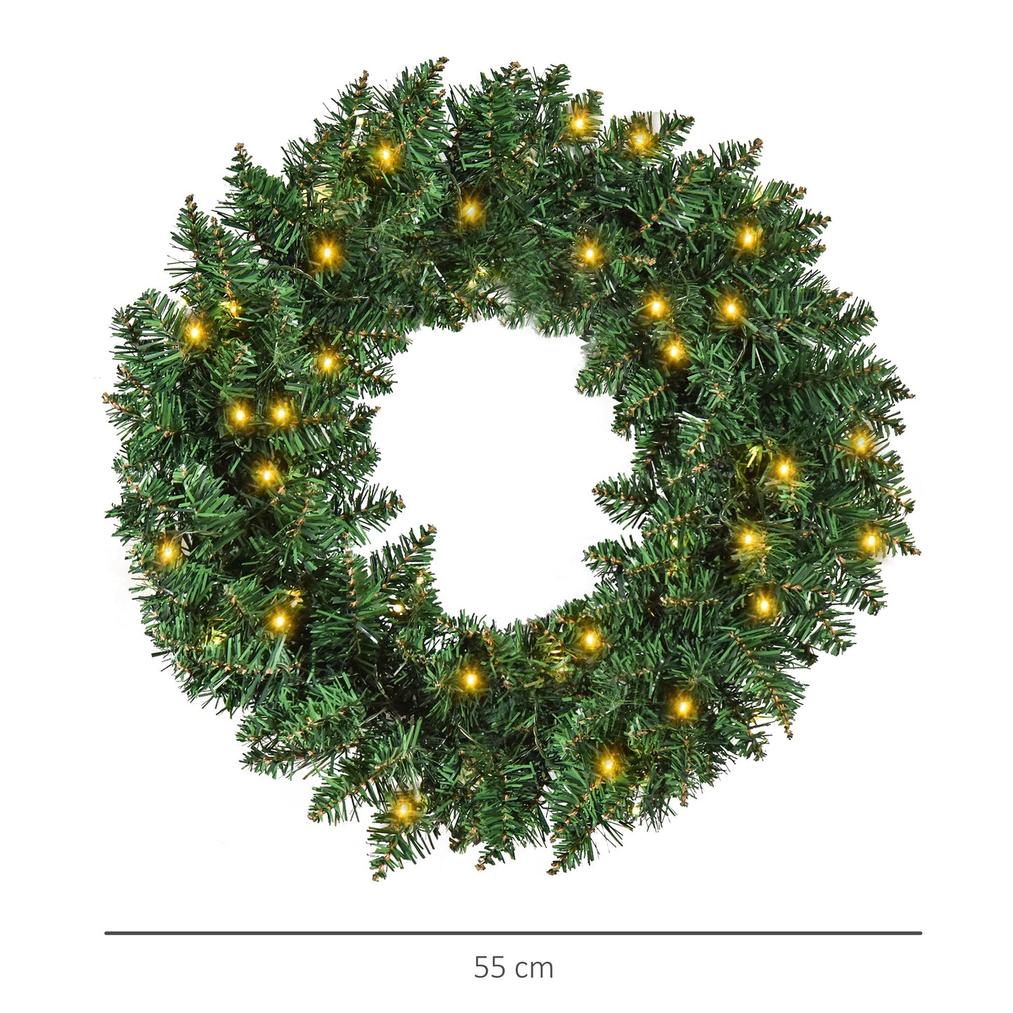 Christmas Wreath Decoration, 50 LED Lights-2