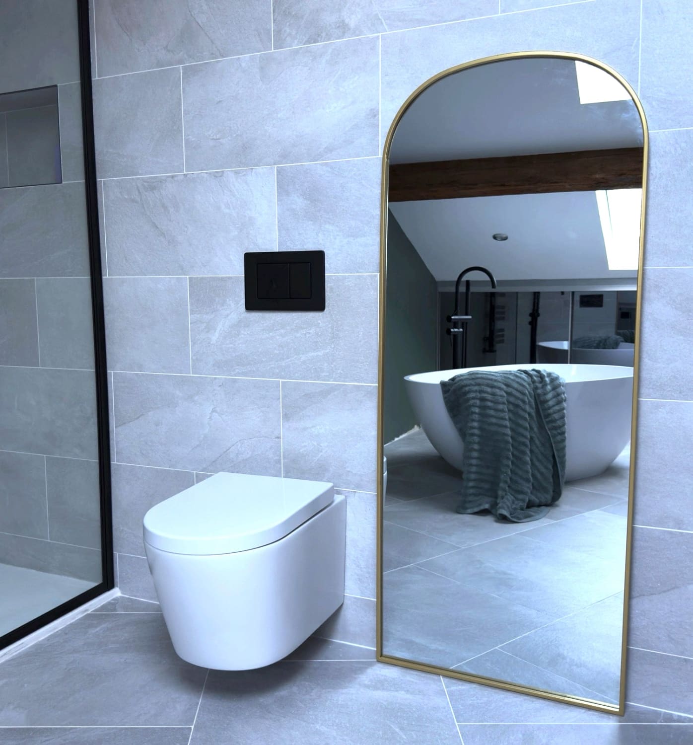 Yoko - Gold Metal Gentle Arch Mirror - 160cm x 60cm-2